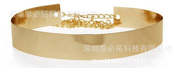 Full metal sequined mirror iron belt