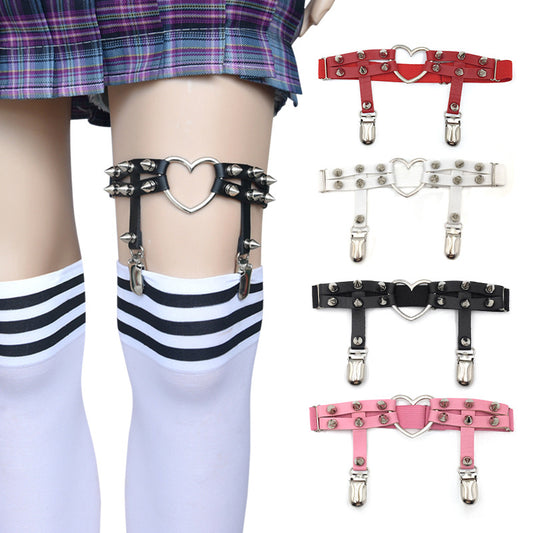 Riveted punk hip-hop leg ring
