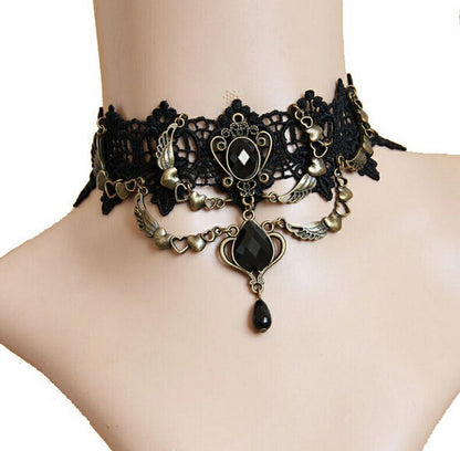 Black Lace Necklace Vintage Bracelet