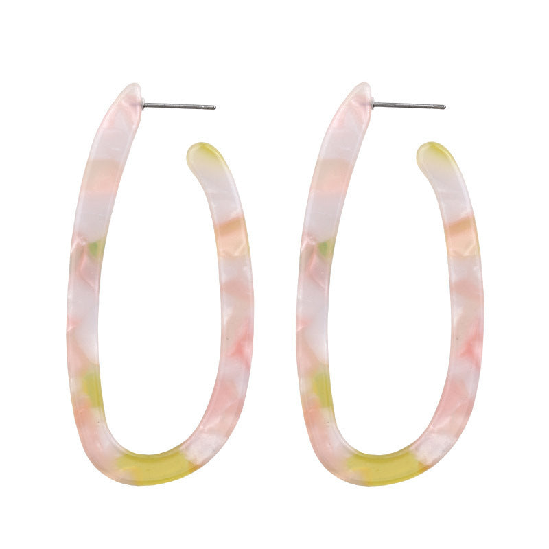 Acetate sheet U-shaped leopard print earrings