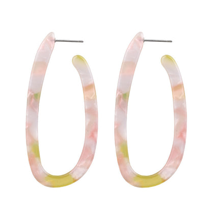 Acetate sheet U-shaped leopard print earrings