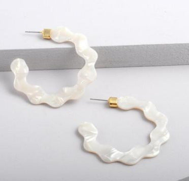 Alloy stud earrings acetate acrylic type C