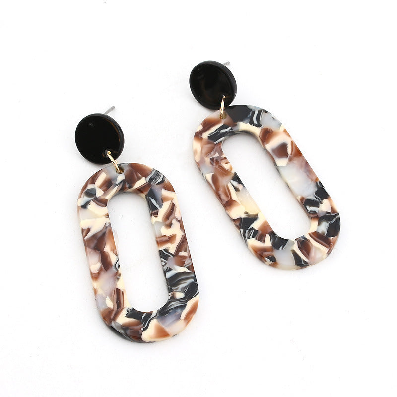 Big brand acetate plate earrings personality