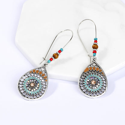 Alloy drip flower earrings ear hooks