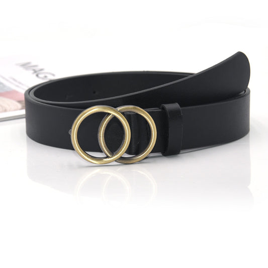 Round buckle belt woman