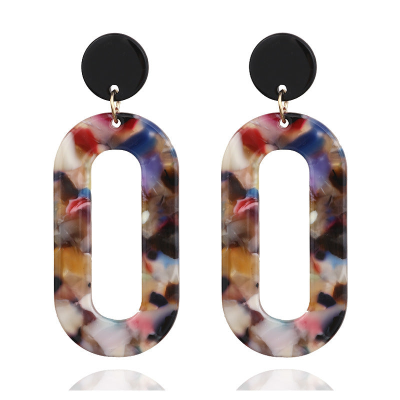 Big brand acetate plate earrings personality