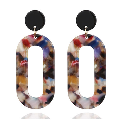 Big brand acetate plate earrings personality