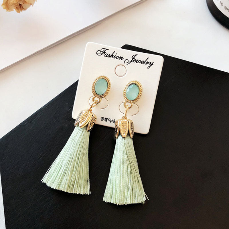 Fashion crystal leaf earrings