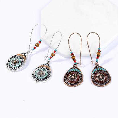 Alloy drip flower earrings ear hooks