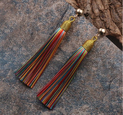 Hand-woven fringed earrings