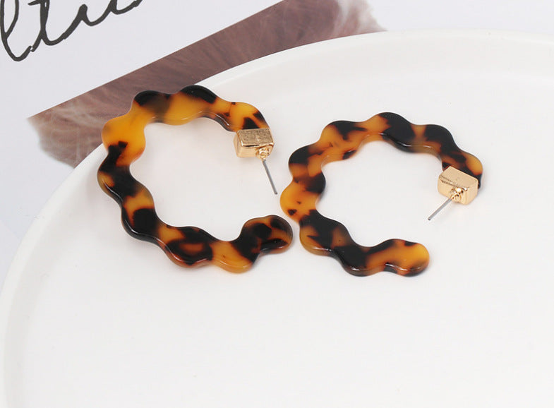 Alloy stud earrings acetate acrylic type C