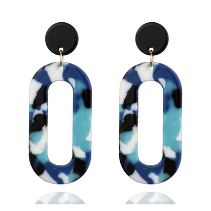 Big brand acetate plate earrings personality