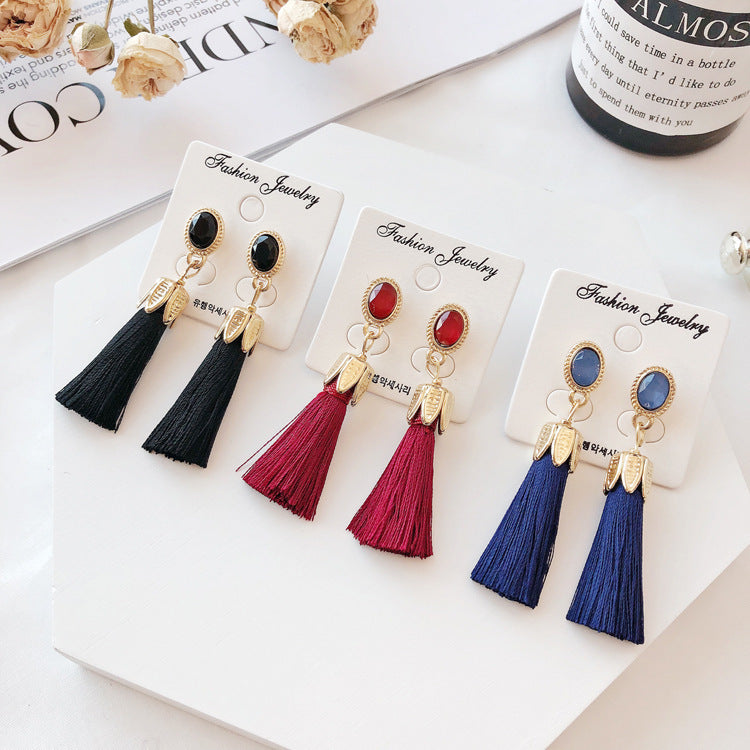 Fashion crystal leaf earrings