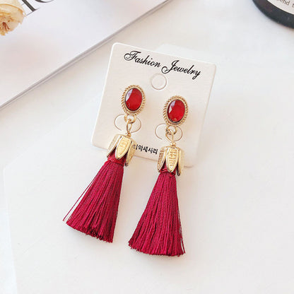 Fashion crystal leaf earrings