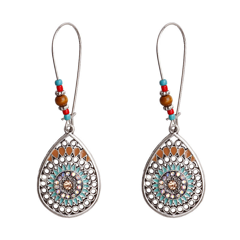 Alloy drip flower earrings ear hooks