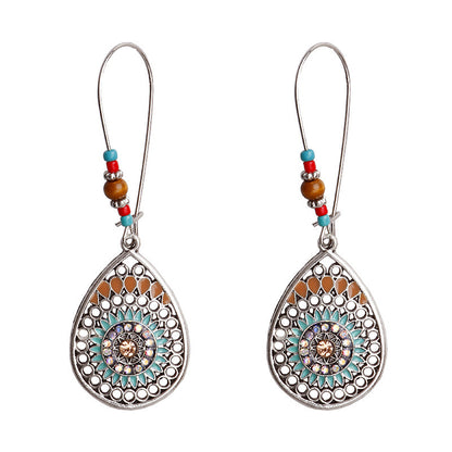 Alloy drip flower earrings ear hooks