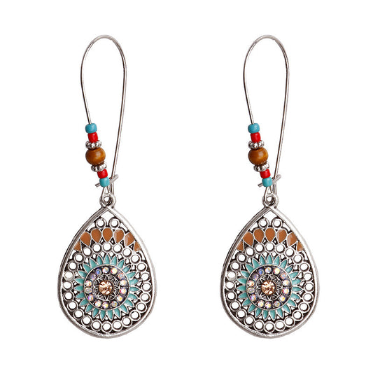 Alloy drip flower earrings ear hooks