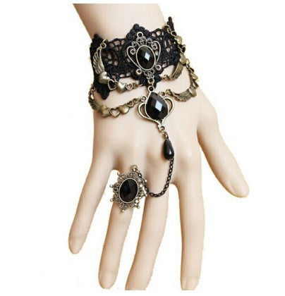 European and American black lace necklace