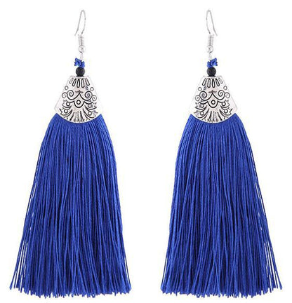 Pendientes con flecos y forma de boca de pez explosiva 