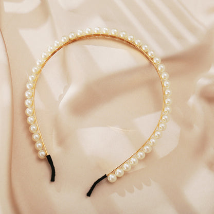 Diadema retro de perlas para mujer 