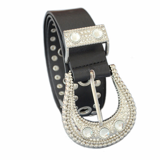 Rhinestone Rivet Belt