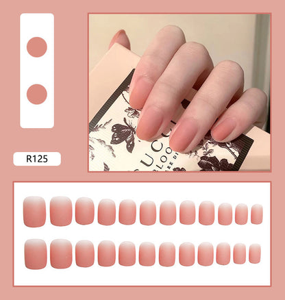 Pegatinas para decoración de uñas a presión, uñas postizas extraíbles 