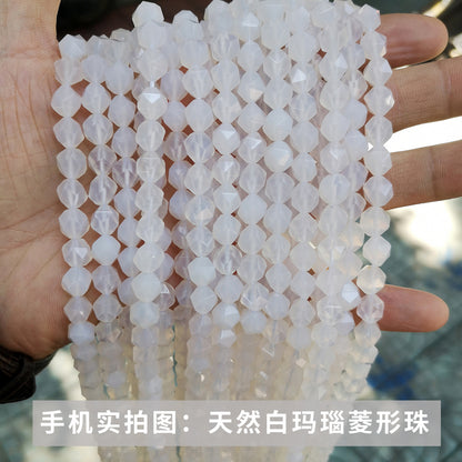 Agate diamond cut rhombus beads loose beads