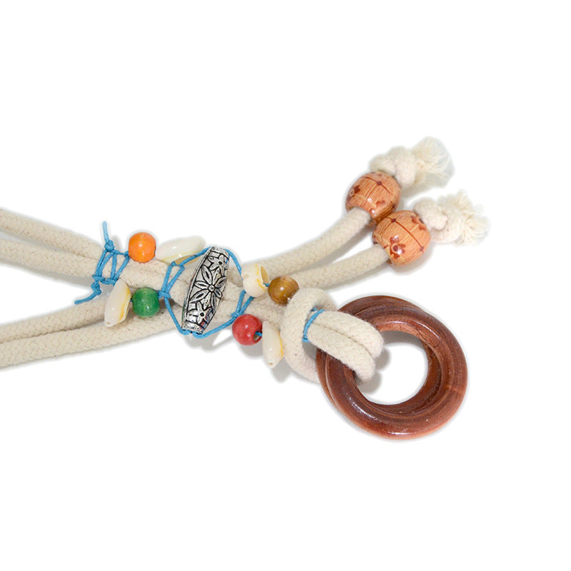 Cotton and linen woven waist rope