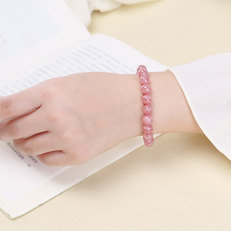 Pulsera de piedra roja simple de un solo círculo 