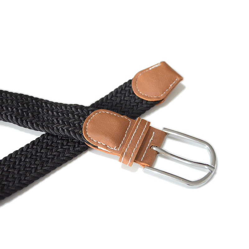 Elastic waist woven belt