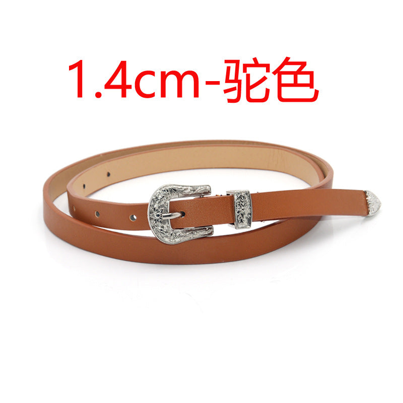 Vintage carved double-headed women's belt