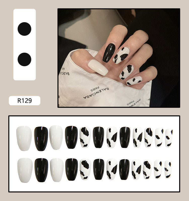 Pegatinas para decoración de uñas a presión, uñas postizas extraíbles 