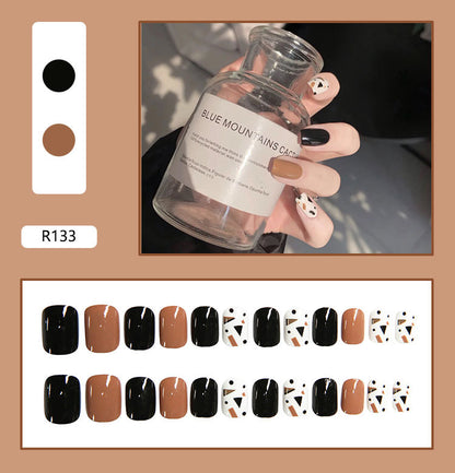 Pegatinas para decoración de uñas a presión, uñas postizas extraíbles 