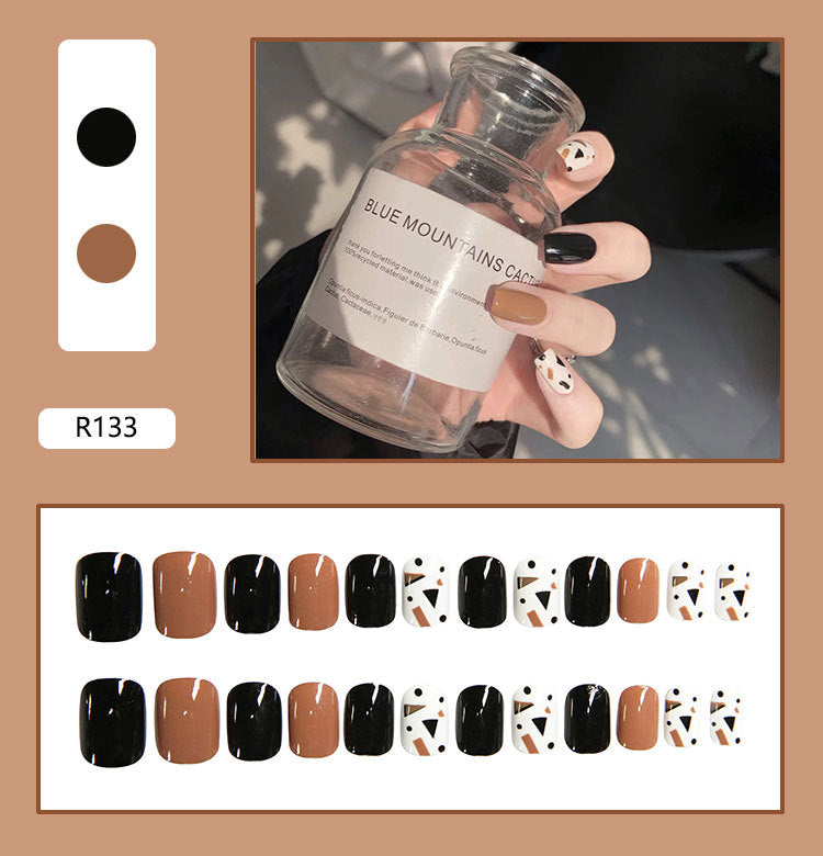 Pegatinas para decoración de uñas a presión, uñas postizas extraíbles 