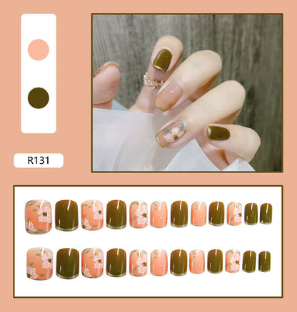 Pegatinas para decoración de uñas a presión, uñas postizas extraíbles 