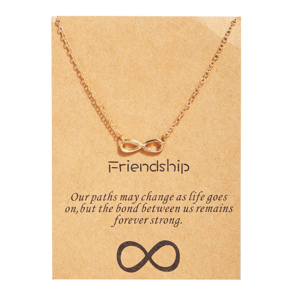 Collar de aleación con forma de mariposa y tarjeta de papel con letras antiguas 