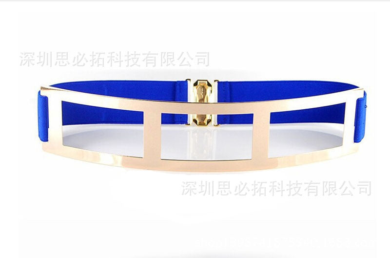 Grid hollow 6CM wide metal waist seal