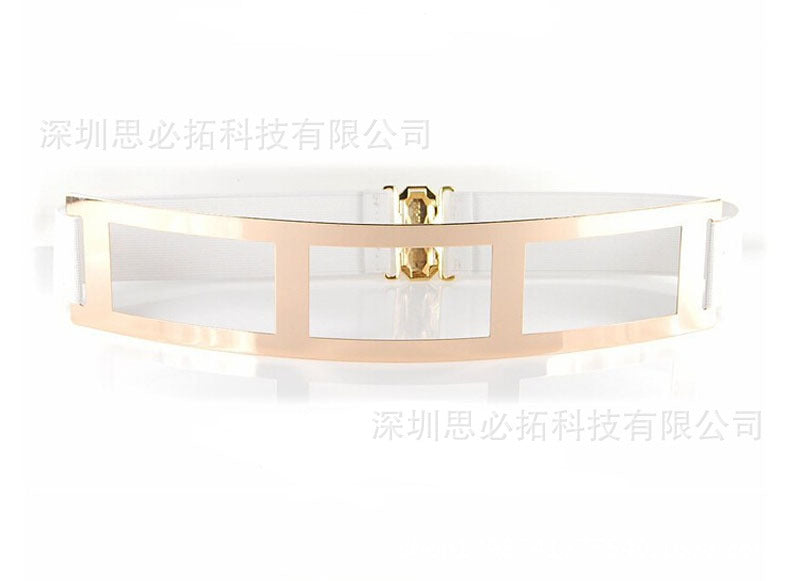 Grid hollow 6CM wide metal waist seal