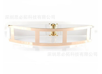 Grid hollow 6CM wide metal waist seal