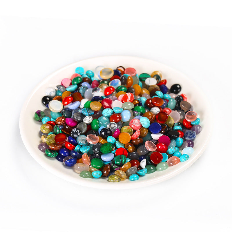 agate chalcedony stone round ring surface loose stone