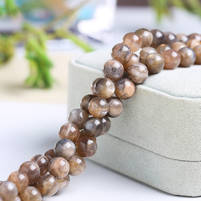 Black backbone sunstone loose beads