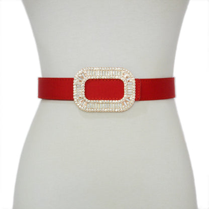 Rhinestone inlaid decorative belt