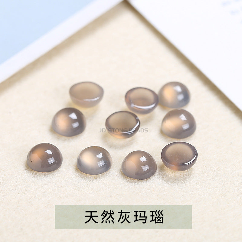 agate chalcedony stone round ring surface loose stone
