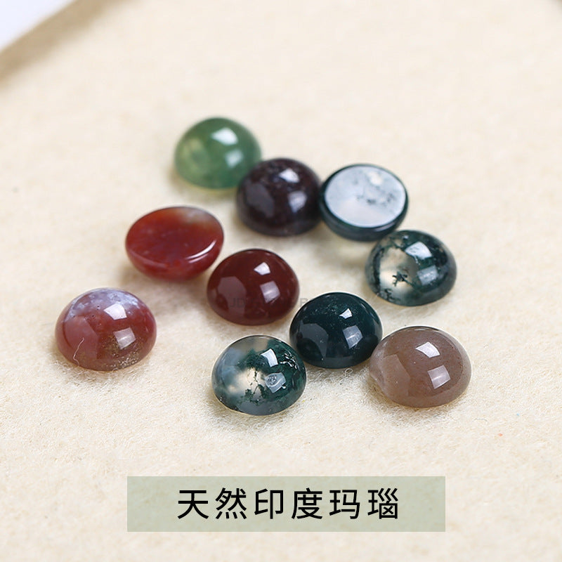 agate chalcedony stone round ring surface loose stone