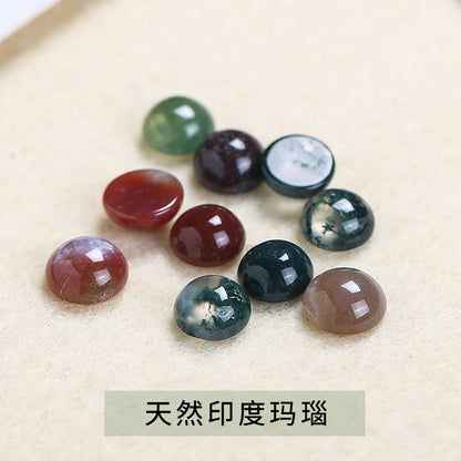 agate chalcedony stone round ring surface loose stone