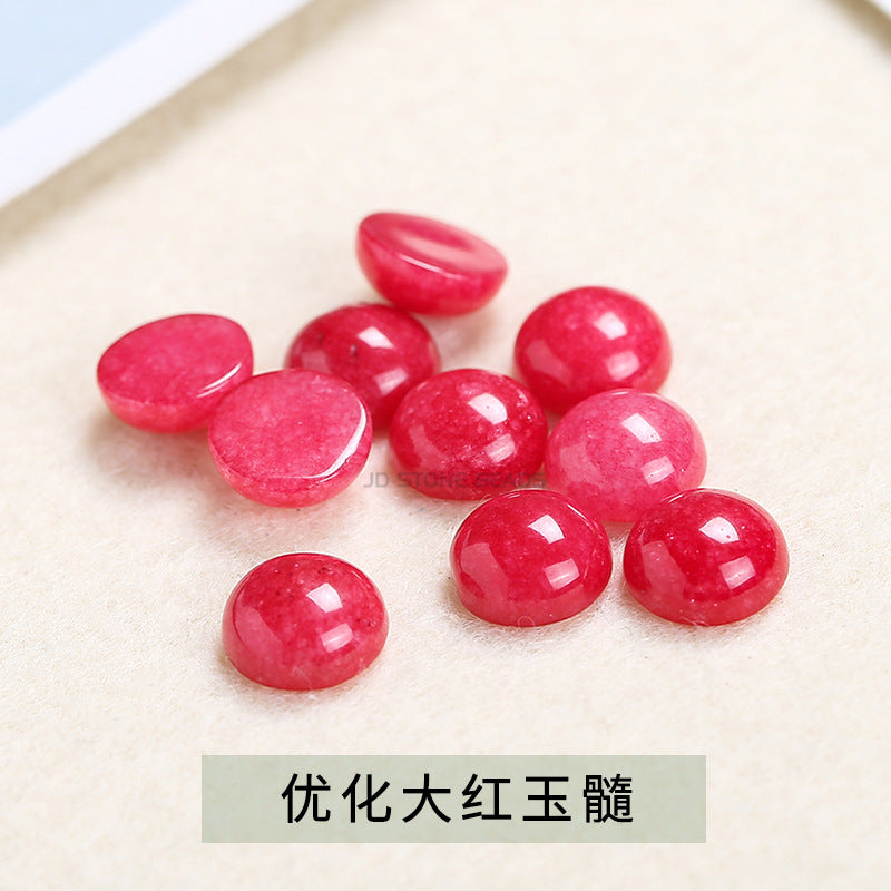 agate chalcedony stone round ring surface loose stone