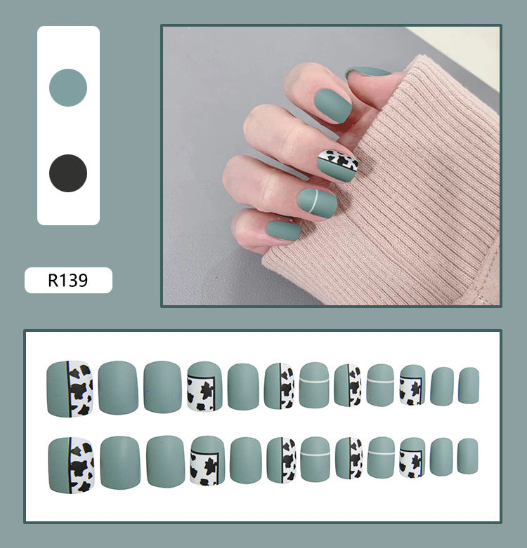 Pegatinas para decoración de uñas a presión, uñas postizas extraíbles 