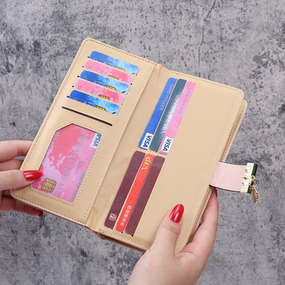 Hollow Leaf Zipper Button Wallet