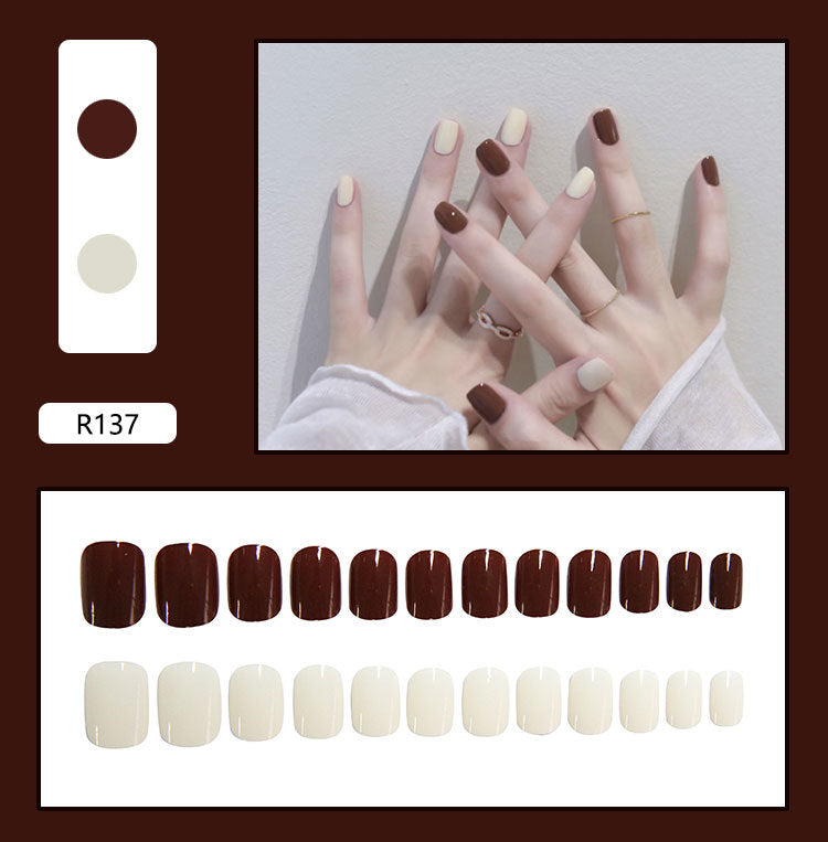 Pegatinas para decoración de uñas a presión, uñas postizas extraíbles 