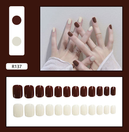 Pegatinas para decoración de uñas a presión, uñas postizas extraíbles 